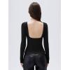 imageSUUKSESS Women Backless Going Out Tops Padded Modal Basic Long Sleeve Shirts01 Black
