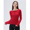 imageSUUKSESS Women Backless Going Out Tops Padded Modal Basic Long Sleeve Shirts03 Red