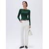 imageSUUKSESS Women Backless Going Out Tops Padded Modal Basic Long Sleeve Shirts04 Deep Green