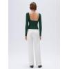 imageSUUKSESS Women Backless Going Out Tops Padded Modal Basic Long Sleeve Shirts04 Deep Green
