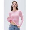 imageSUUKSESS Women Backless Going Out Tops Padded Modal Basic Long Sleeve Shirts05 Pink