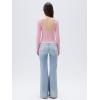 imageSUUKSESS Women Backless Going Out Tops Padded Modal Basic Long Sleeve Shirts05 Pink