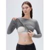 imageSUUKSESS Women Backless Going Out Tops Padded Modal Basic Long Sleeve Shirts06 Flower Grey