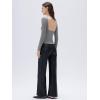 imageSUUKSESS Women Backless Going Out Tops Padded Modal Basic Long Sleeve Shirts06 Flower Grey
