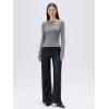 imageSUUKSESS Women Backless Going Out Tops Padded Modal Basic Long Sleeve Shirts06 Flower Grey