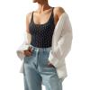 imageSUUKSESS Women Sexy Scoop Neck Thong Bodysuit Backless Cami Bodysuit TopBlack Polka Dots