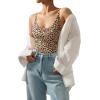 image:imageSUUKSESS Women Sexy Scoop Neck Thong Bodysuit Backless Cami Bodysuit TopLeopard