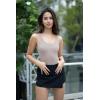 imageSUUKSESS Women Sexy Scoop Neck Thong Bodysuit Backless Cami Bodysuit TopLvory Apricot