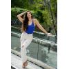 imageSUUKSESS Women Sexy Scoop Neck Thong Bodysuit Backless Cami Bodysuit TopSapphire