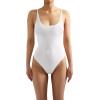 imageSUUKSESS Women Sexy Scoop Neck Thong Bodysuit Backless Cami Bodysuit TopSnow White