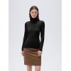 imageSUUKSESS Women Cashmere Turtleneck Long Sleeve Shirt Fitted Fall Basic Thermal Tops Fall FashionBlack