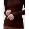 imageSUUKSESS Women Cashmere Turtleneck Long Sleeve Shirt Fitted Fall Basic Thermal Tops Fall FashionDark Brown