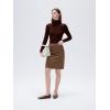 imageSUUKSESS Women Cashmere Turtleneck Long Sleeve Shirt Fitted Fall Basic Thermal Tops Fall FashionDark Brown