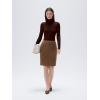 imageSUUKSESS Women Cashmere Turtleneck Long Sleeve Shirt Fitted Fall Basic Thermal Tops Fall FashionDark Brown