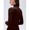 imageSUUKSESS Women Cashmere Turtleneck Long Sleeve Shirt Fitted Fall Basic Thermal Tops Fall FashionDark Brown
