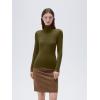 imageSUUKSESS Women Cashmere Turtleneck Long Sleeve Shirt Fitted Fall Basic Thermal Tops Fall FashionGreen
