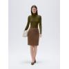 imageSUUKSESS Women Cashmere Turtleneck Long Sleeve Shirt Fitted Fall Basic Thermal Tops Fall FashionGreen