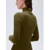 imageSUUKSESS Women Cashmere Turtleneck Long Sleeve Shirt Fitted Fall Basic Thermal Tops Fall FashionGreen