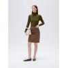 imageSUUKSESS Women Cashmere Turtleneck Long Sleeve Shirt Fitted Fall Basic Thermal Tops Fall FashionGreen