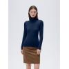 imageSUUKSESS Women Cashmere Turtleneck Long Sleeve Shirt Fitted Fall Basic Thermal Tops Fall FashionNavy Blue