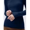 imageSUUKSESS Women Cashmere Turtleneck Long Sleeve Shirt Fitted Fall Basic Thermal Tops Fall FashionNavy Blue