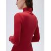 imageSUUKSESS Women Cashmere Turtleneck Long Sleeve Shirt Fitted Fall Basic Thermal Tops Fall FashionRed