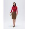 imageSUUKSESS Women Cashmere Turtleneck Long Sleeve Shirt Fitted Fall Basic Thermal Tops Fall FashionRed