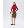 imageSUUKSESS Women Cashmere Turtleneck Long Sleeve Shirt Fitted Fall Basic Thermal Tops Fall FashionRed