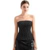 imageSUUKSESS Women Double Lined Going Out Trendy Tube Tops Side Split Sexy Tank Tops08 Black Polka Dots