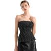 imageSUUKSESS Women Double Lined Going Out Trendy Tube Tops Side Split Sexy Tank Tops08 Black Polka Dots