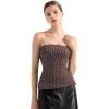 imageSUUKSESS Women Double Lined Going Out Trendy Tube Tops Side Split Sexy Tank Tops09 Brown Polka Dots