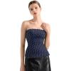 imageSUUKSESS Women Double Lined Going Out Trendy Tube Tops Side Split Sexy Tank Tops10 Blue Polka Dots