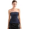 imageSUUKSESS Women Double Lined Going Out Trendy Tube Tops Side Split Sexy Tank Tops10 Blue Polka Dots