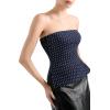imageSUUKSESS Women Double Lined Going Out Trendy Tube Tops Side Split Sexy Tank Tops10 Blue Polka Dots