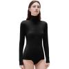 imageSUUKSESS Women Cashmere Turtleneck Long Sleeve Shirt Fitted Fall Basic Thermal Tops Fall FashionBlack