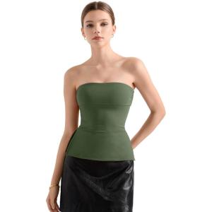 imageSUUKSESS Women Double Lined Going Out Trendy Tube Tops Side Split Sexy Tank Tops21 Aqua