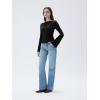 imageSUUKSESS Women Crew Neck Bell Sleeve Tops Double Lined Going Out Fitted Basic T Shirts01 Black