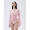 imageSUUKSESS Women Crew Neck Bell Sleeve Tops Double Lined Going Out Fitted Basic T ShirtsBaby Pink
