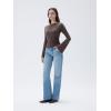 imageSUUKSESS Women Crew Neck Bell Sleeve Tops Double Lined Going Out Fitted Basic T ShirtsBrown