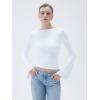 image:imageSUUKSESS Women Crew Neck Bell Sleeve Tops Double Lined Going Out Fitted Basic T ShirtsSnow White