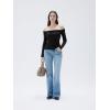imageSUUKSESS Women Padded Off The Shoulder Tops Double Lined Going Out Fitted Basic Fall Shirts01 Black