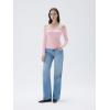 imageSUUKSESS Women Padded Off The Shoulder Tops Double Lined Going Out Fitted Basic Fall ShirtsBaby Pink