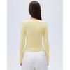 imageSUUKSESS Women Sexy V Neck Long Sleeve Shirts Double Lined Wrap Going Out TopsButter Yellow