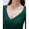 imageSUUKSESS Women Sexy V Neck Long Sleeve Shirts Double Lined Wrap Going Out TopsDark Green