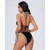 image:imageSUUKSESS Women Cheeky Halter String Bikini Sets Sexy Triangle Two Piece Swimsuit142 Black White