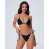image:imageSUUKSESS Women Cheeky Halter String Bikini Sets Sexy Triangle Two Piece Swimsuit142 Black White