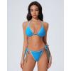 image:imageSUUKSESS Women Cheeky Halter String Bikini Sets Sexy Triangle Two Piece Swimsuit142 Blue Color Block