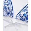 image:imageSUUKSESS Women Cheeky Halter String Bikini Sets Sexy Triangle Two Piece Swimsuit142 Blue Floral White