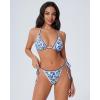 image:imageSUUKSESS Women Cheeky Halter String Bikini Sets Sexy Triangle Two Piece Swimsuit142 Blue Floral White