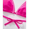 image:imageSUUKSESS Women Cheeky Halter String Bikini Sets Sexy Triangle Two Piece Swimsuit142 Pink Color Block